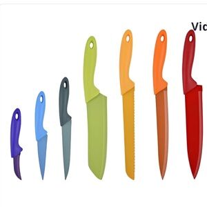 7pcs Stainless Steel Blade Colorful Multifunctional Knife Set